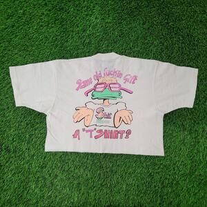 Vintage 90s Funny Sassy Duck Shirt Women L 21x17 Cropped USA